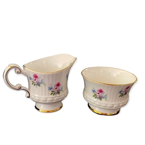 Elizabethan 3280 Other - Elizabethan 3280 Vintage Footed Mini Creamer and Sugar and Mini Open Sugar Bowl